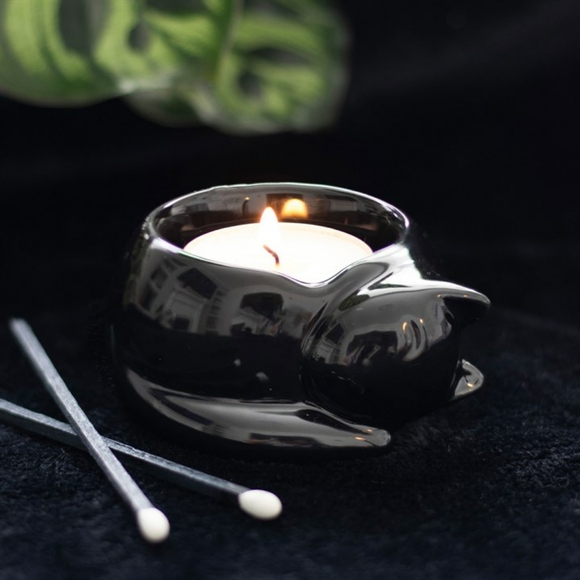 Black Cat Tea light Candle Holder - Picture 2 of 4